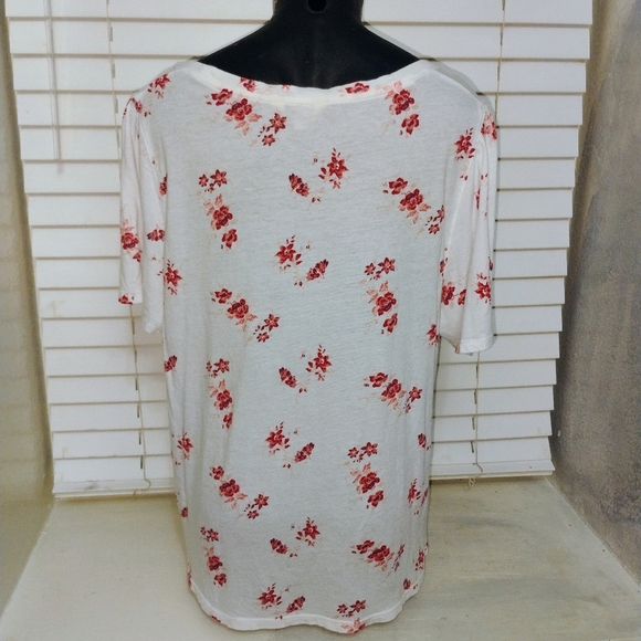 Women's Lucky Brand Cotton Modal Round Neck Short Sleeve Basic T Floral Size L - Picture 5 of 11